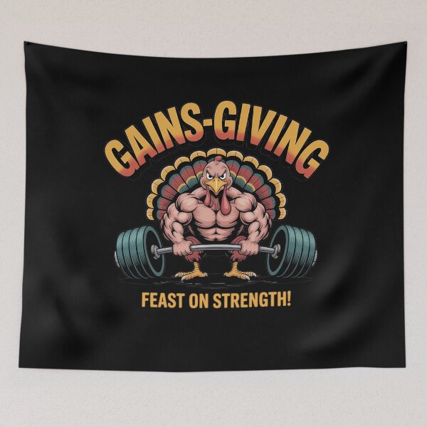 Item preview, Gains-Giving Funny Thanksgiving Gym Turkey Workout  designed and sold by zeesquare.