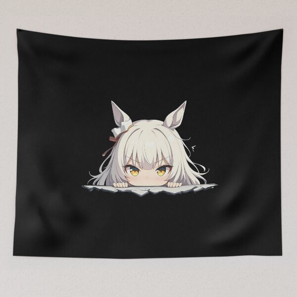 Item preview, Biwa Hayahide Uma Musume Pretty Derby Chibi Peeking Anime designed and sold by TorbenKuhano.