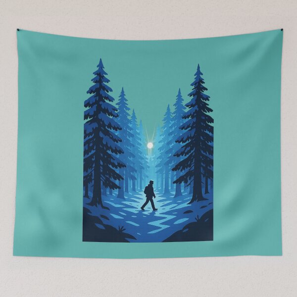 Item preview, Winter Forest Walk — Deep Blue Trail Through the Woods designed and sold by BROHLine Studio.