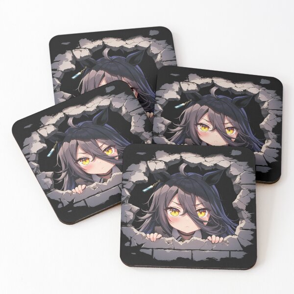 Item preview, Manhattan Cafe Uma Musume Pretty Derby Chibi Peeking Anime designed and sold by TorbenKuhano.