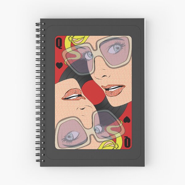 Item preview, Pop Art Queen Playing Card - Red Retro Comic Style designed and sold by SKETCHYANDGRAPHIC.