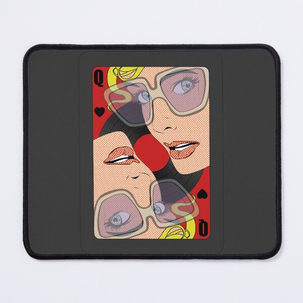Item preview, Pop Art Queen Playing Card - Red Retro Comic Style designed and sold by SKETCHYANDGRAPHIC.
