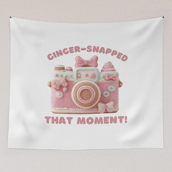 Item preview, Ginger-Snapped That Moment – Funny Christmas Gingerbread Camera Pun designed and sold by Maryna_Reine.