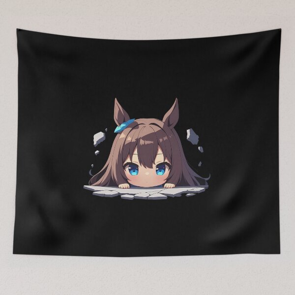 Item preview, Maruzensky Uma Musume Pretty Derby Chibi Peeking Anime designed and sold by TorbenKuhano.