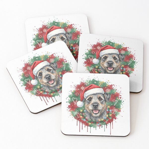 Item preview, Border Terrier | Christmas Colorful Watercolor Design #1 designed and sold by MatsurexDesigns.