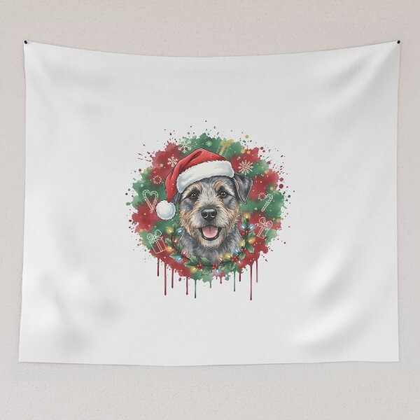 Item preview, Border Terrier | Christmas Colorful Watercolor Design #1 designed and sold by MatsurexDesigns.