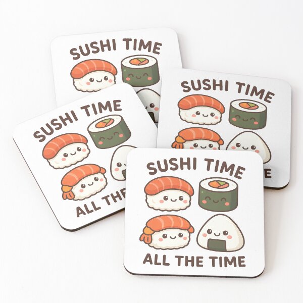 Item preview, Kawaii Sushi Time All the Time – Cute Japanese Food Lovers Design designed and sold by OsasChild.