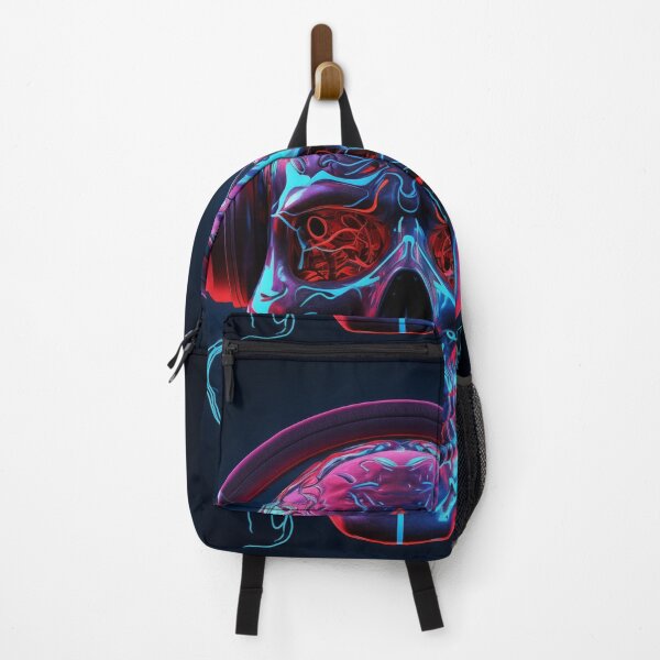 Item preview, Neon Echoes of the Mind: A Cybernetic Skull Immersed in the Hypnotic Rhythms of Digital Sound designed and sold by Epsydon Designers.