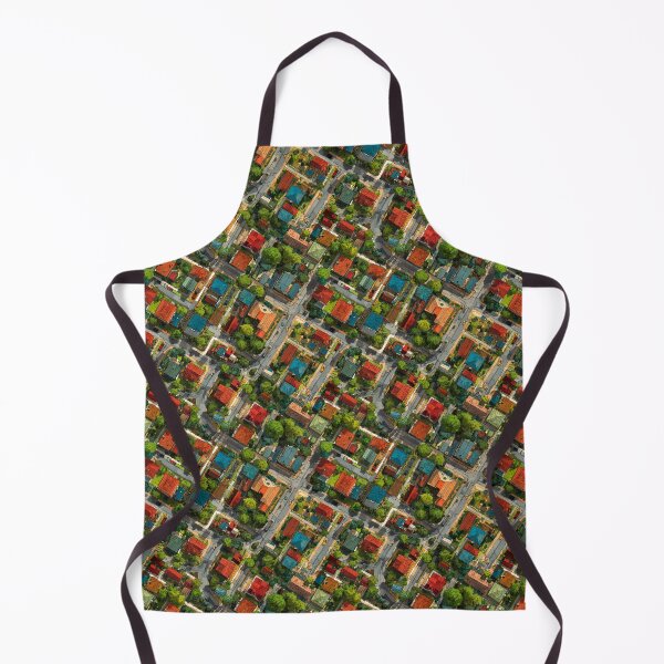 Item preview, Colorful Neighborhood – Aerial Cityscape Pattern designed and sold by casualnature.