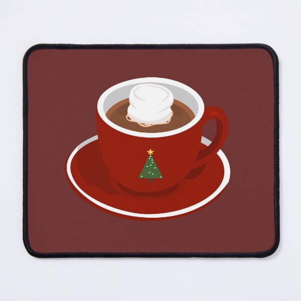 Item preview, Mug of hot chocolate with marshmallow, Christmas time, winter time, red mug with Christmas tree designed and sold by Aome22.