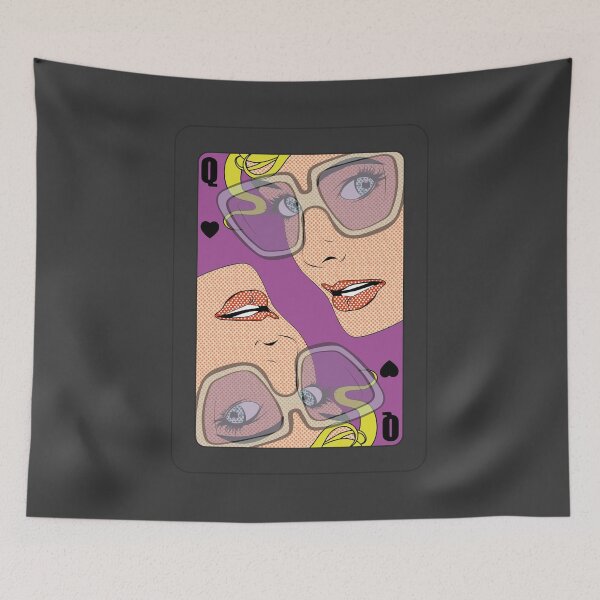 Item preview, Pop Art Queen Playing Card - Purple Retro Comic Style designed and sold by SKETCHYANDGRAPHIC.