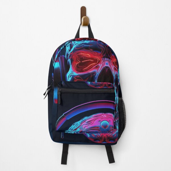 Item preview, Neon Echoes of the Mind: A Cybernetic Skull Immersed in the Hypnotic Rhythms of Digital Sound designed and sold by Epsydon Designers.