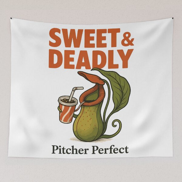 Item preview, Sweet and Deadly Pitcher Plant Art – Funny Carnivorous Plant Design designed and sold by WildlifeInc.