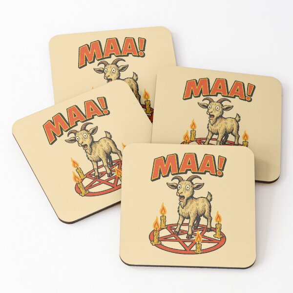 Item preview, Funny Goat Screaming “MAA!” – Cute Surprised Goat Illustration designed and sold by The Devil's Bargain.