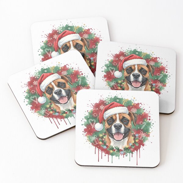 Artikelvorschau, Boxer | Buntes Weihnachts-Aquarelldesign Nr. 1 entworfen und verkauft von MatsurexDesigns.