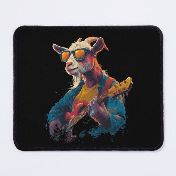 Item preview, Cool goat playing guitar and Wearing Sunglasses Drawing designed and sold by gut2000.
