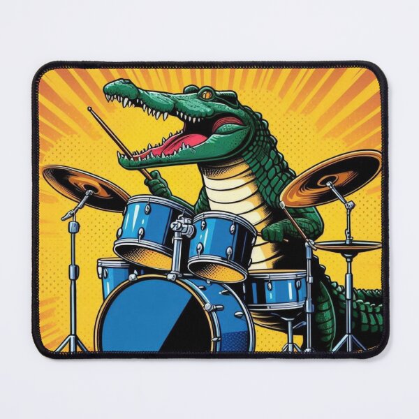 Item preview, Talented crocodile playing drums designed and sold by Dogandesighn.