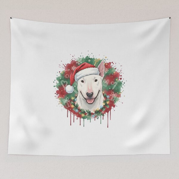 Item preview, Bull Terrier | Christmas Colorful Watercolor Design #1 designed and sold by MatsurexDesigns.