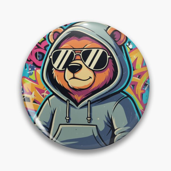 Item preview, Cool Bear in Hoodie – Urban Street Art Style Design designed and sold by Royalsticker.