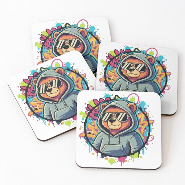 Item preview, Cool Bear in Hoodie – Urban Street Art Style Design designed and sold by Royalsticker.