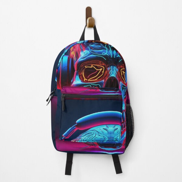 Item preview, Neon Echoes of the Mind: A Cybernetic Skull Immersed in the Hypnotic Rhythms of Digital Sound designed and sold by Epsydon Designers.