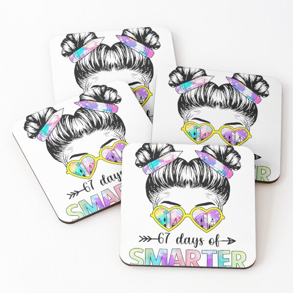 Item preview, 67 Days Smarter Messy Bun Six Seven 67Th Day Of School Girls designed and sold by TalalosART.