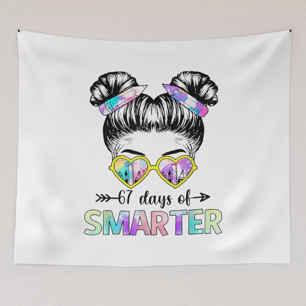 Item preview, 67 Days Smarter Messy Bun Six Seven 67Th Day Of School Girls designed and sold by TalalosART.