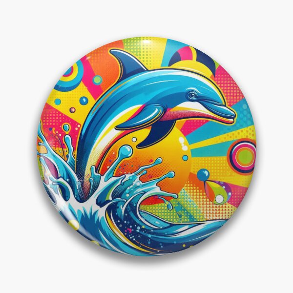 Item preview, Pop art style cute dolphin  designed and sold by Dogandesighn.