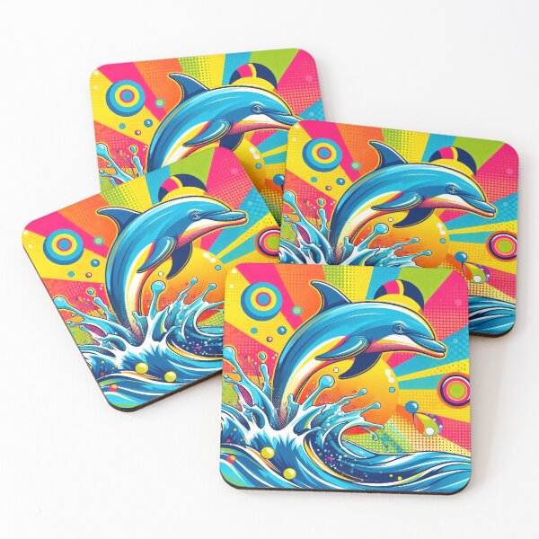 Item preview, Pop art style cute dolphin  designed and sold by Dogandesighn.