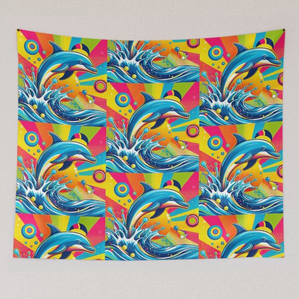 Item preview, Pop art style cute dolphin  designed and sold by Dogandesighn.