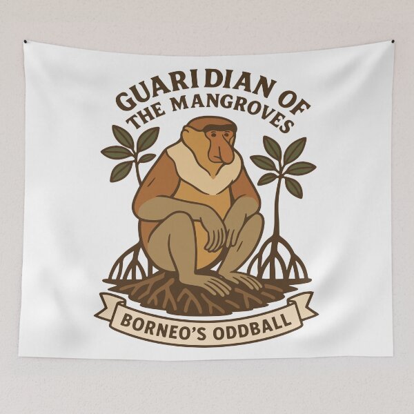 Item preview, Guardian of the Mangroves Proboscis Monkey Borneo Oddball designed and sold by WildlifeInc.