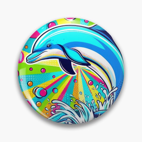Item preview, Pop art style cute dolphin  designed and sold by Dogandesighn.