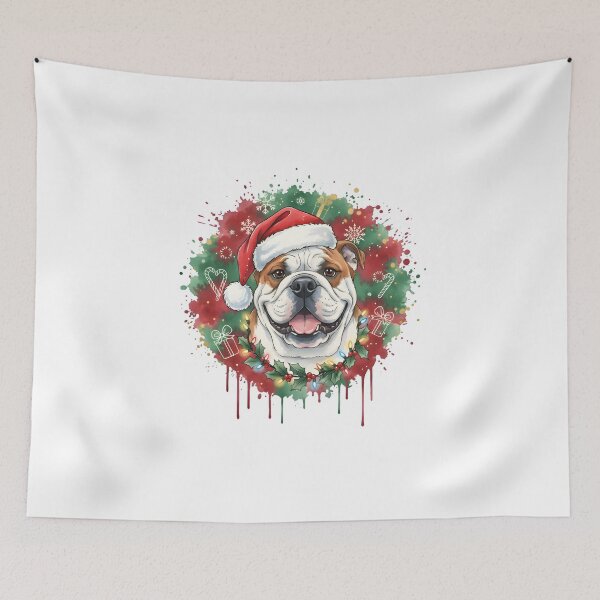 Item preview, Bulldog | Christmas Colorful Watercolor Design #1 designed and sold by MatsurexDesigns.