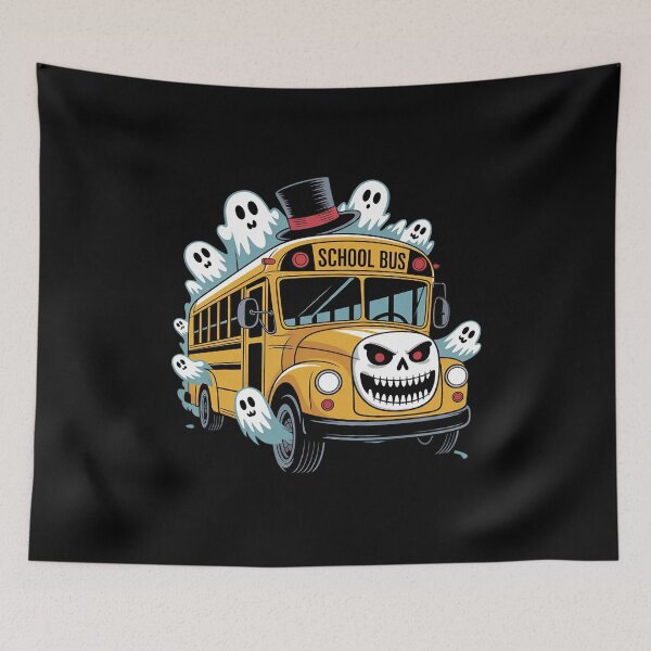 Item preview, School Bus Halloween Spooky Ghost Skeleton Driver  designed and sold by ClassicAnthony.