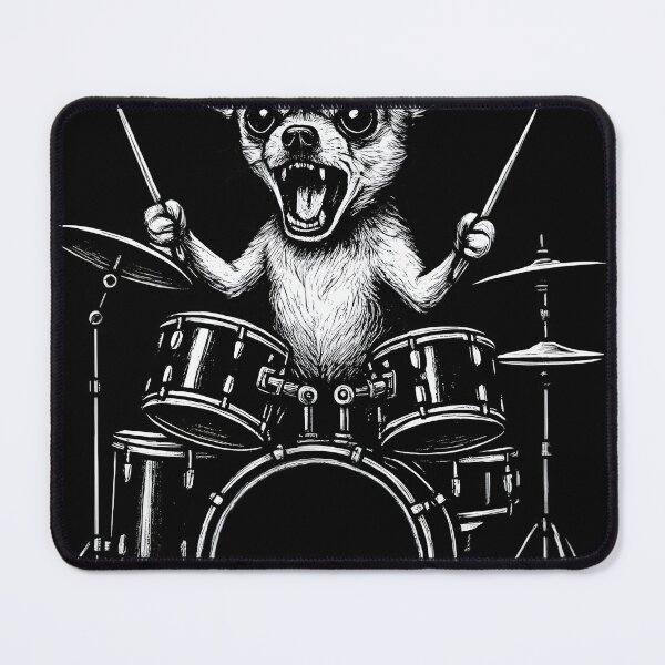 Item preview, Rock Chihuahua Drummer — Fierce Metal Dog on Drums designed and sold by Natsey.