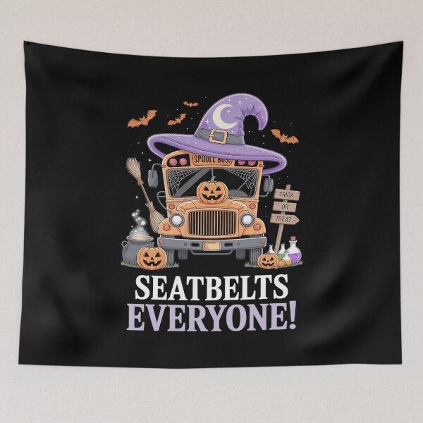 Item preview, Seatbelts Everyone School Bus Driver Spooky Halloween Party  designed and sold by ClassicAnthony.