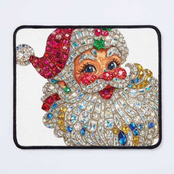 Item preview, Rhinestone Santa, Bling Christmas, Crystal Mosaic Holiday Art designed and sold by trendyprintteez.