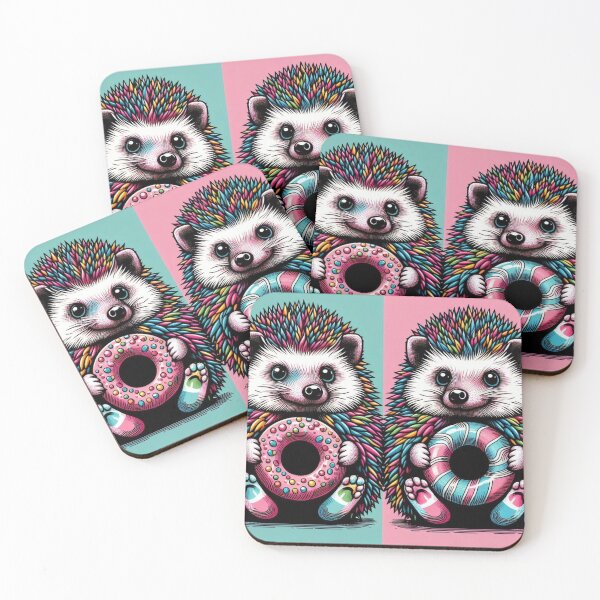 Item preview, Cute hedgehogs in pop art style designed and sold by Dogandesighn.