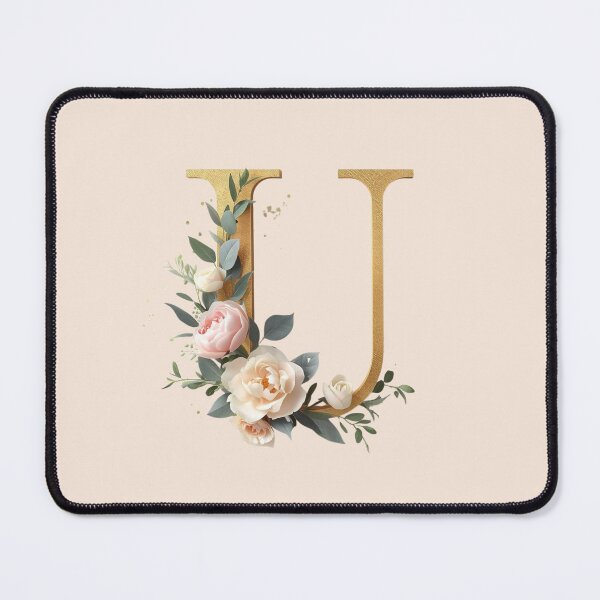 Item preview, Floral Gold Letter U Monogram – Coquette Christian Wall Art, Elegant Blush Rose Initial Print, Faith-Inspired Feminine Gift designed and sold by AmenAlways.