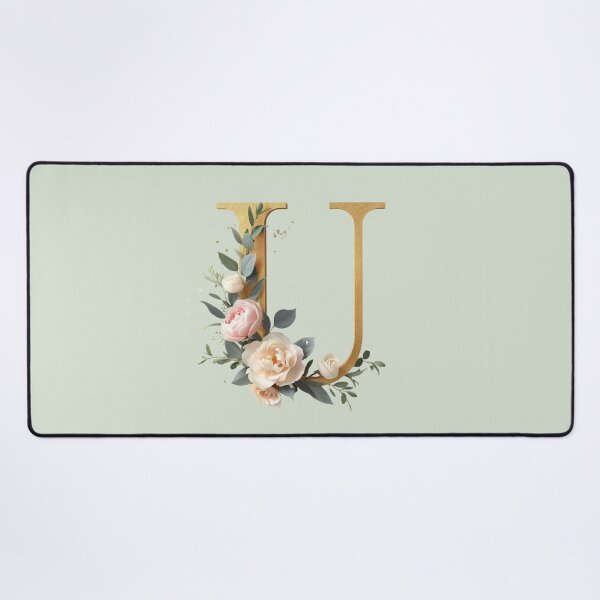 Item preview, Floral Gold Letter U Monogram – Coquette Christian Wall Art, Elegant Blush Rose Initial Print, Faith-Inspired Feminine Gift designed and sold by AmenAlways.