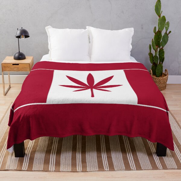 Item preview, Canada Weed Flag (Cannabis / Marijuana / Hemp / White) designed and sold by MrFaulbaum.