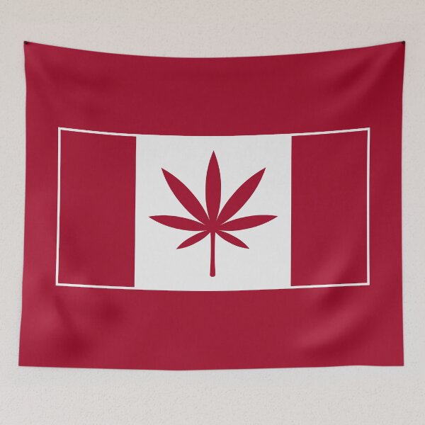 Item preview, Canada Weed Flag (Cannabis / Marijuana / Hemp / White) designed and sold by MrFaulbaum.