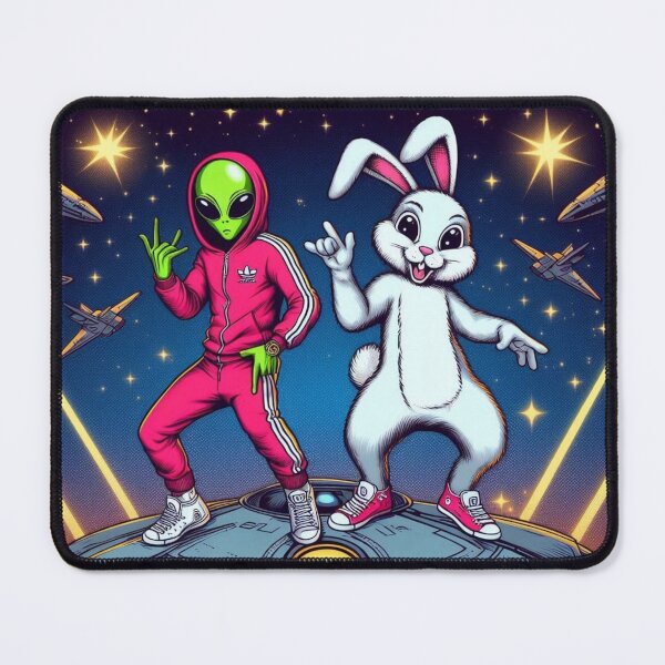 Item preview, white rabbit and alien rap loving designed and sold by Dogandesighn.
