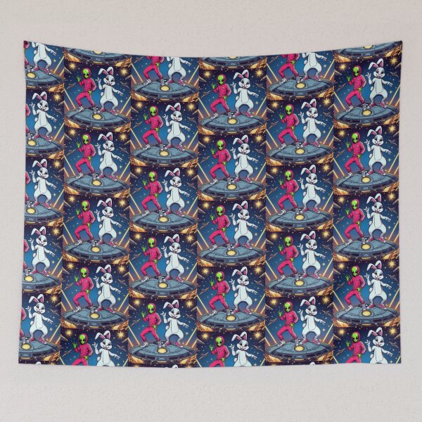 Item preview, white rabbit and alien rap loving designed and sold by Dogandesighn.