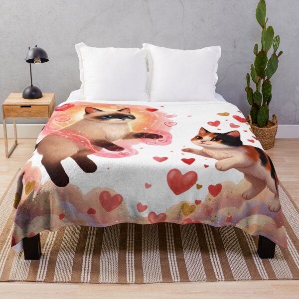 Item preview, Celestial Love Cats Flying in Heart Clouds | Whimsical Romance designed and sold by meesub.