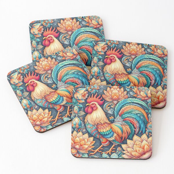 Item preview, Thai Flower Patterns Meet the Rooster’s Grace   designed and sold by Vanich-Panich.