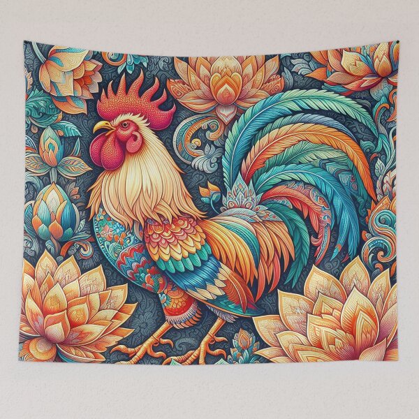 Item preview, Thai Flower Patterns Meet the Rooster’s Grace   designed and sold by Vanich-Panich.