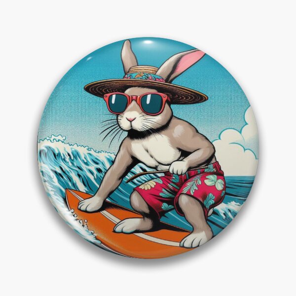 Item preview, Cute bunny surfing in the sea designed and sold by Dogandesighn.