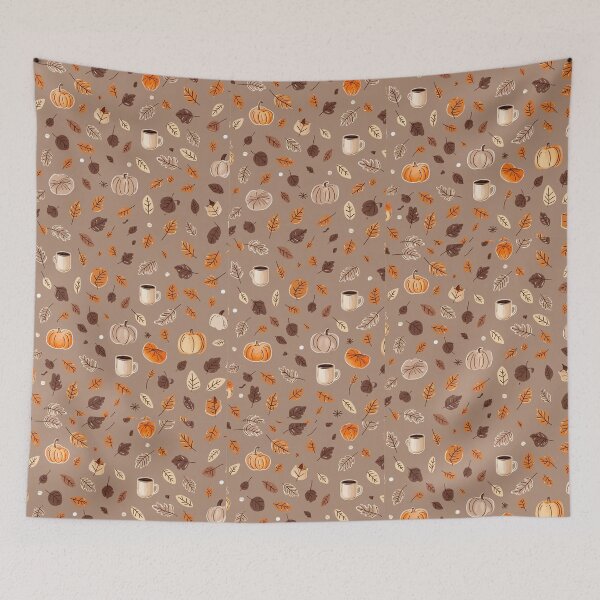 Item preview, Autumn Pumpkin Coffee Fall Leaves Cozy Season Pumpkin Spice Vibes Harvest Tea Time Orange Maple Leaf October November Design designed and sold by Lineesh Kumar.
