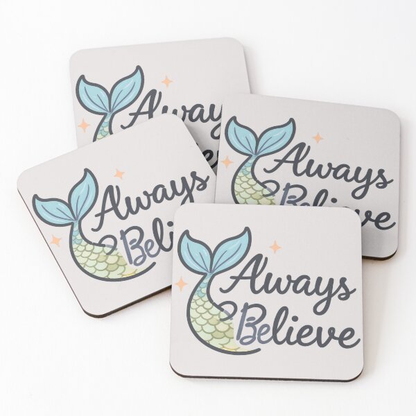 Item preview, Always Believe – Mermaid Tail Ocean Motif designed and sold by HappySproutArt.